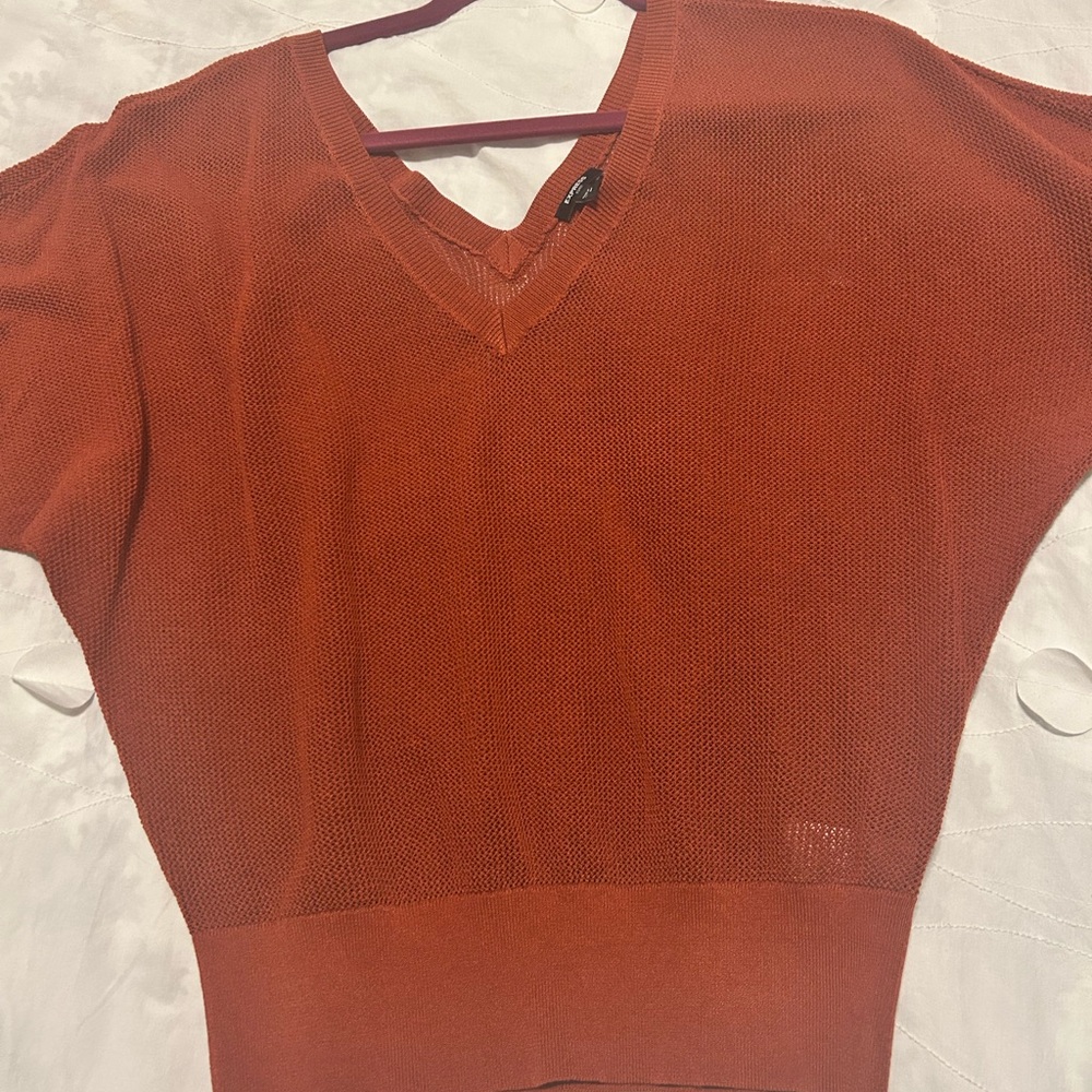 Express Orange Knit Sweater